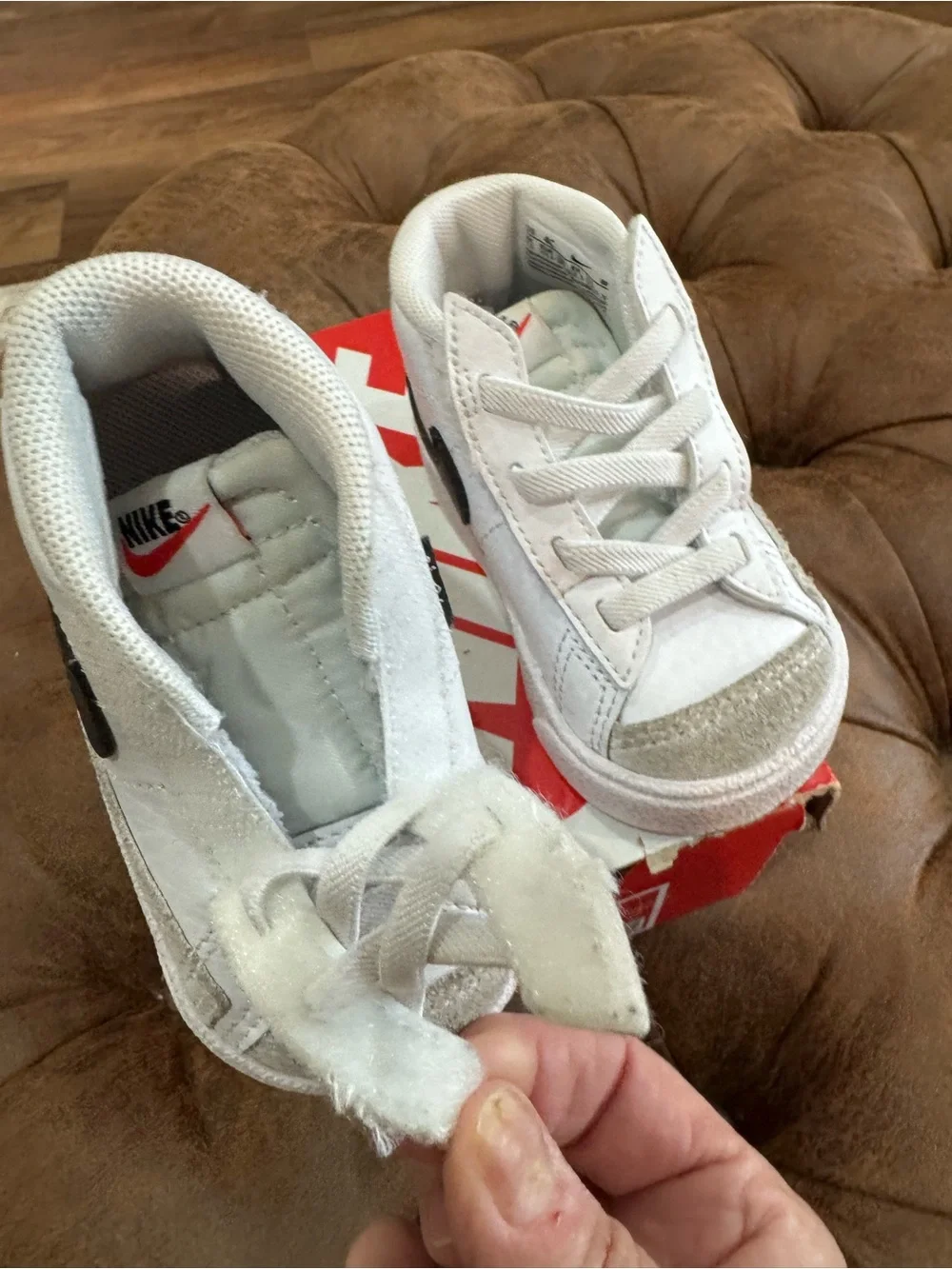 Nike White Toddler Low-Top Sneakers with Light Suede Accents